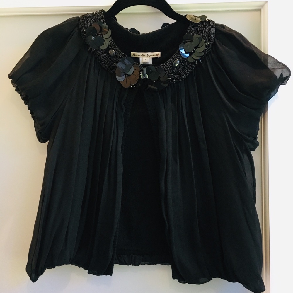Nanette Lepore Beaded Shrug/Sweater jacket